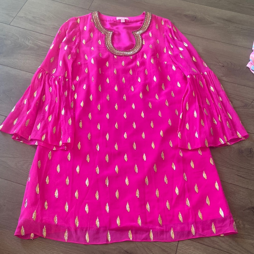 LILLY PULITZER PINK SILK DRESS